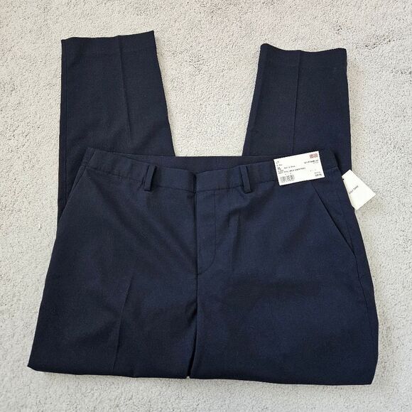 NWT Uniqlo | Smart Style Ankle Length Pants Navy Blue, Womens 32 - 33 - Picture 2 of 8